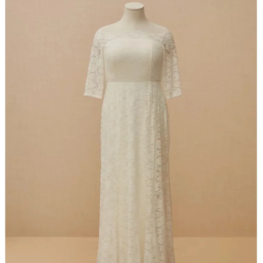 NWT Torrid Wedding Gown/Dress Ivory Lace Off Shoulder Fit & Flare 18 - Picture 8 of 15